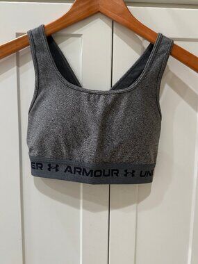 Under Armour Compression Sports Bra Gray, Size Small